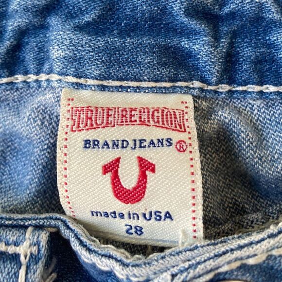 True Religion Joey Burmuda Shorts Denim Low Rise Women's 28 Made in USA - Picture 7 of 10